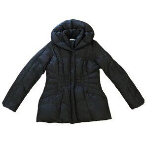 Kenneth Cole Coat Womens Down Hooded Puffer Black Size Small Warm Pockets